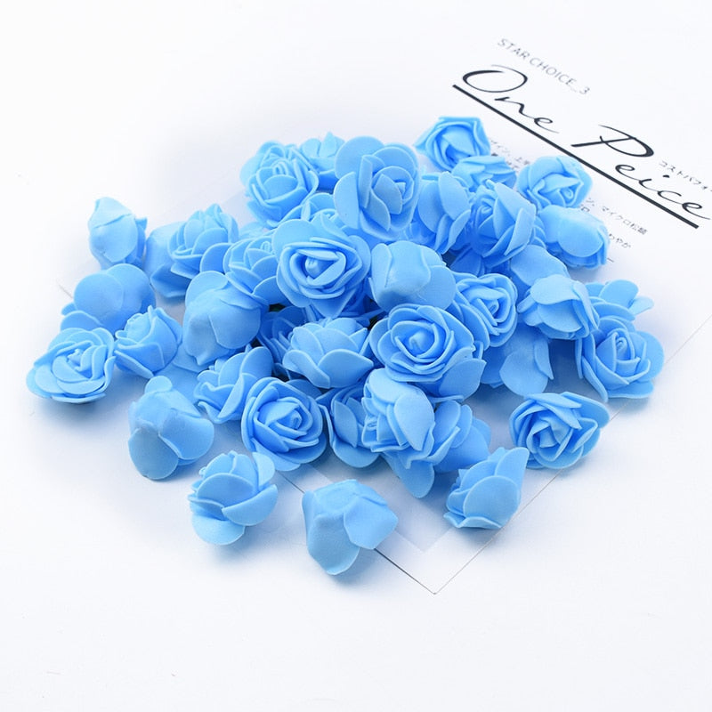 100pcs Wedding Teddy Bear of Roses Diy Gift Valentine Day Present Artificial Flowers New Year Christmas Decoration for Home - Executive-Skincare