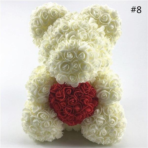 40cm rose teddy bear flower artificial handmade eternal rose bear valentine&#39;s day anniversary bridal baptism wedding mother&#39;s da - Executive-Skincare