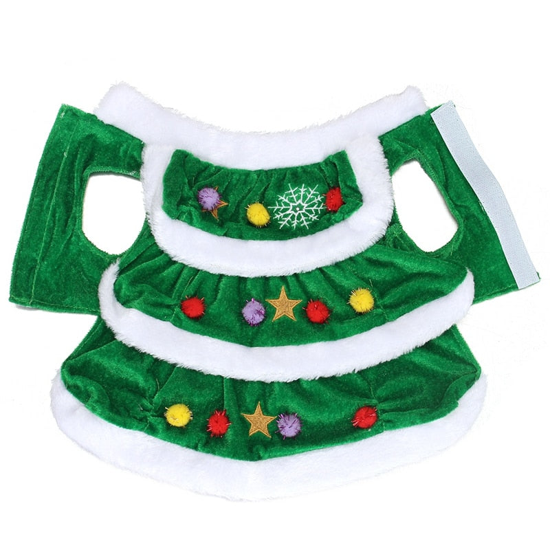 1Pc Christmas Tree Teddy Dog Coat Holiday New Year Puppy Sleeveless Clothes Round Neck Costumes Pet Supplies - Executive-Skincare