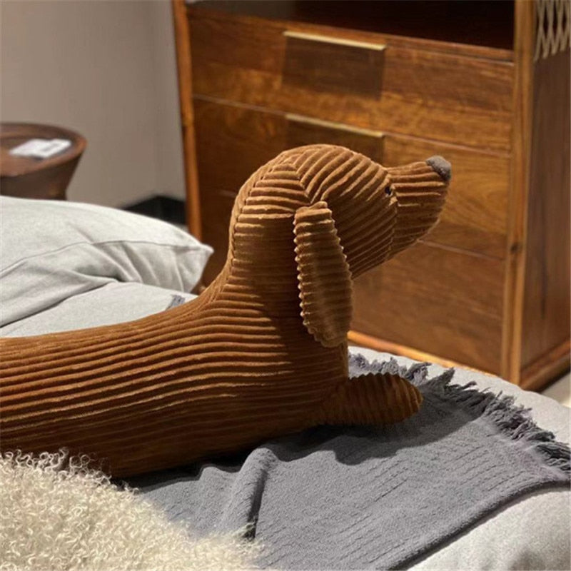 JOYLOVE 55~120cm Dachshund Dog Cushion Lovers Brown Cute British Short-legged Dachshund Dog Pillow Cushion Sofa Gift Plush doll - Executive-Skincare