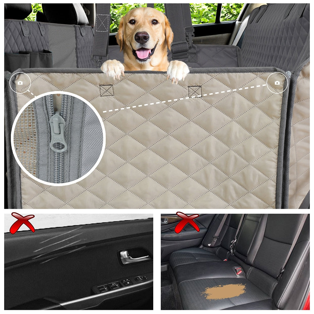 PETRAVEL Dog Car Seat Cover Waterproof Pet Travel Dog Carrier Hammock Car Rear Back Seat Protector Mat Safety Carrier For Dogs - Executive-Skincare