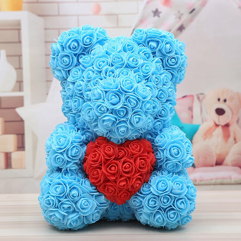 25/40CM Teddy Rose Bear Artificial Flowers Rose Bear for Women Valentines Day Wedding Birthday Christmas Gift Box Home Decor - Executive-Skincare