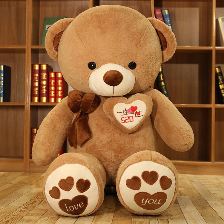 High Quality 80/100CM 4 Colors Teddy Bear With Scarf Stuffed Animals Bear Plush Toys Teddy Bear Doll Lovers Birthday Baby Gift - Executive-Skincare