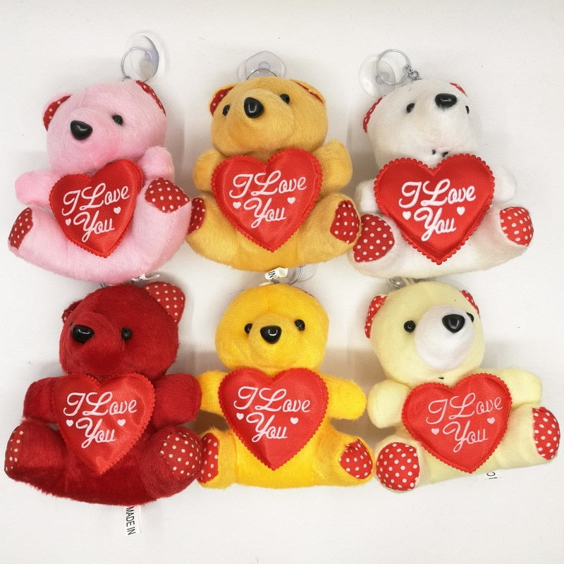 5Pcs Mini Love Soft 10cm Bear Plush Toys Mini Teddy Bear Dolls Small Gift For Party Wedding Present Pendant Cute Doll - Executive-Skincare