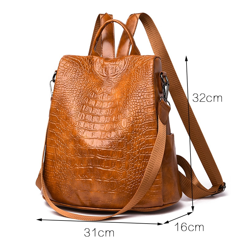 3-in-1 Women Backpacks Anti-theft Travel Backpack Soft Leather School Backpack Fashion School Bags Shoulder Bags for Women 2021 - Executive-Skincare