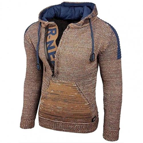 Men Sweaters Knitted Winter Autumn Plus Size Vintage Hooded Zipper Warm Pullovers Tops Casual Long Sleeve Slim Knitwear Harajuku - Executive-Skincare