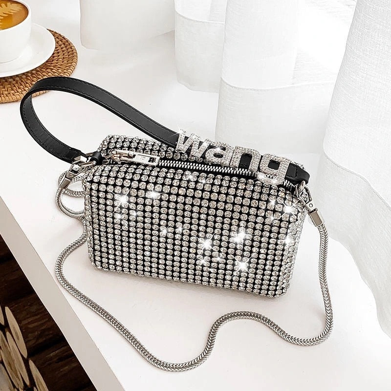 2022 AW New Rhinestone Handbag for Women Bag Diamonds Shoulder Bag Purse Ladies Female Crossbody Bag shining diamond bag - Executive-Skincare