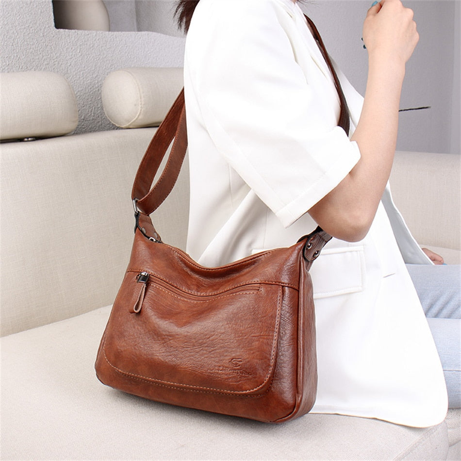 High Quality Leather Tote for Ladies Luxury Casual Women Designer Shoulder Crossbody Sac Female Worker Bolsas Handbags and Purse - Executive-Skincare