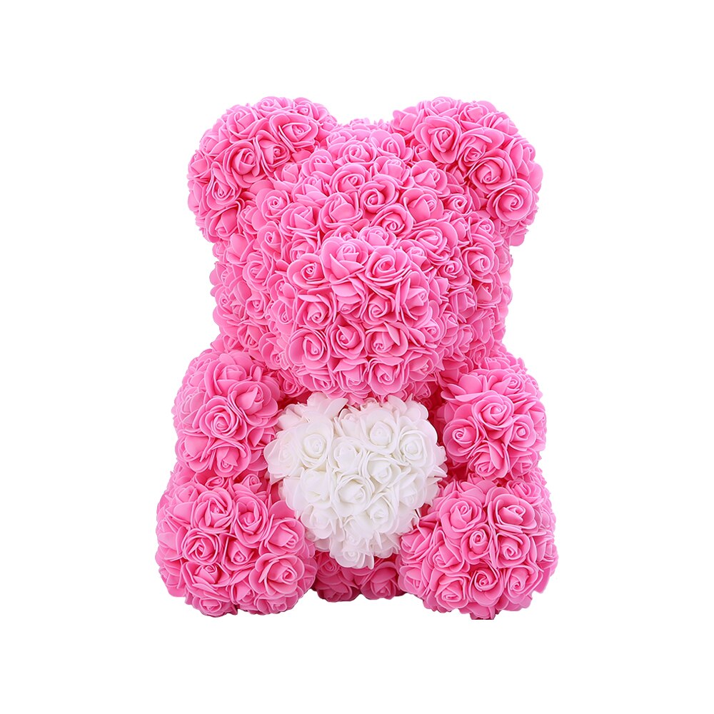 Dropshipping 40cm Rose Bears Artificial Handmade Rose Heart Teddy Bear Valentine Wedding Mothers Day Gift for Women Wholesale - Executive-Skincare