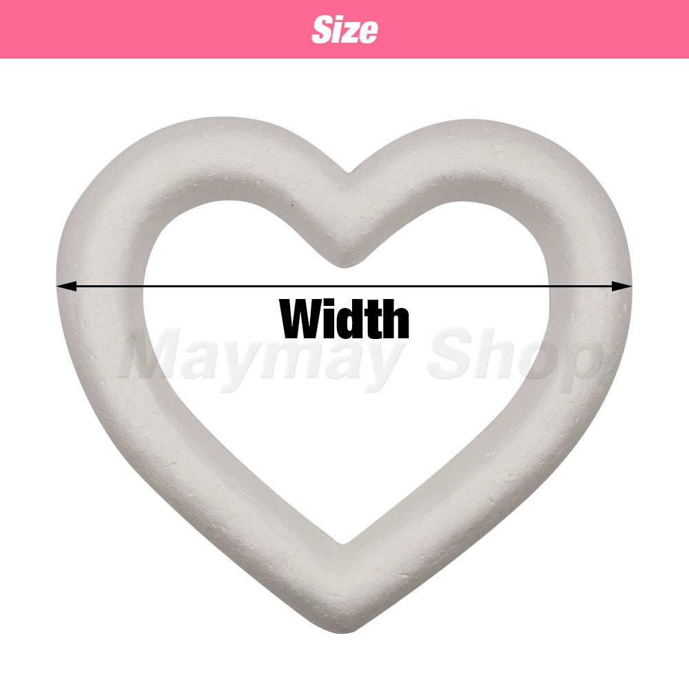 Polystyrene Styrofoam Heart Modelling Foam Hollow Heart Ring For Valentine Christmas Wedding Party DIY Craft Decoration Supplies - Executive-Skincare