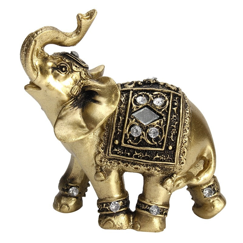 Hot Exquisite Feng Shui Elegant Elephant Statue Lucky Wealth Figurine Ornaments Gift for Home Office Desktop Decoration Crafts - Executive-Skincare