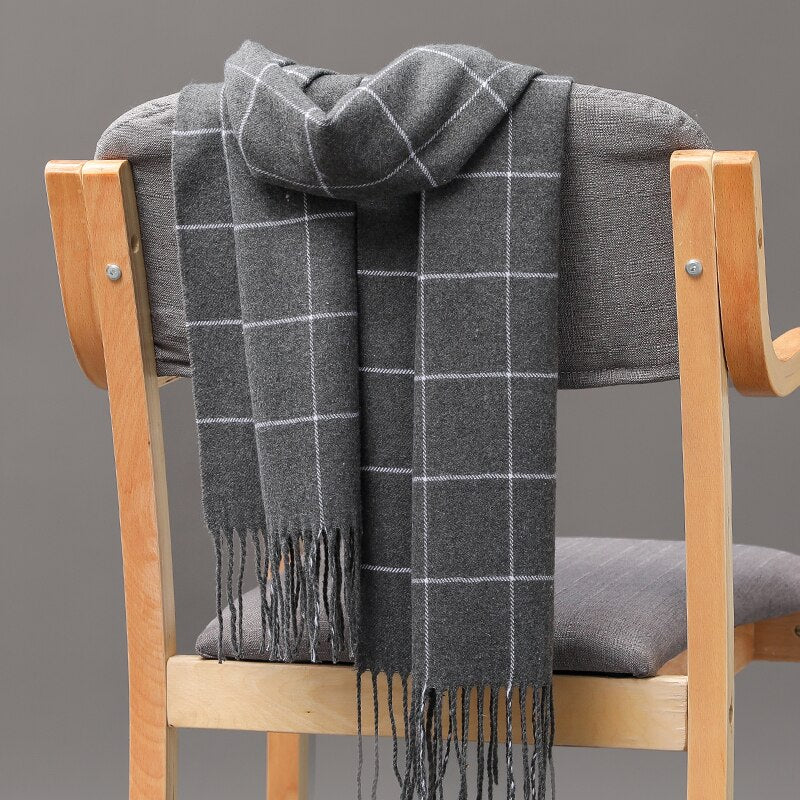 190*35cm Men girls neckwear Unisex children scarf Autumn winter long thick warm all-match Cashmere shawl pashmina muffler wrap - Executive-Skincare