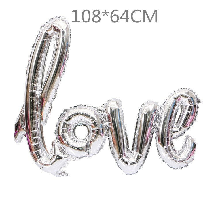 18inch Round White Gold Glitter Print Mr & Mrs LOVE foil Balloons bride to be marriage Wedding Decor Valentine Day Supplies - Executive-Skincare