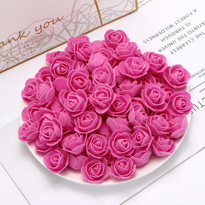 100pcs Wedding Teddy Bear of Roses Diy Gift Valentine Day Present Artificial Flowers New Year Christmas Decoration for Home - Executive-Skincare