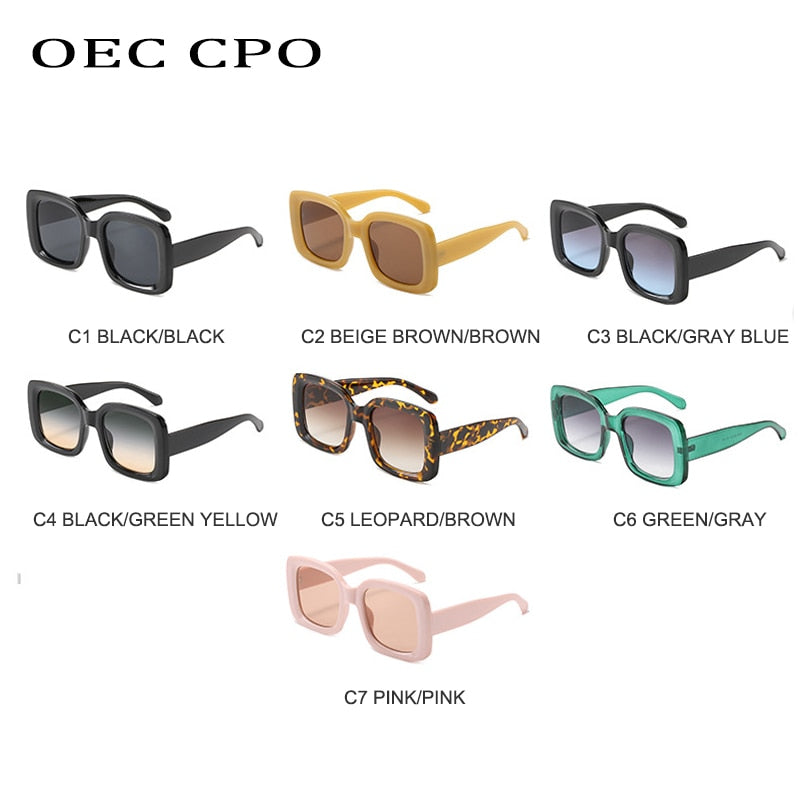 OEC CPO Lady Steam punk Square Sunglasses For Men Fashion Black Sunglasses Women Shades UV400 Ladies Eyeglasses O851 - Executive-Skincare