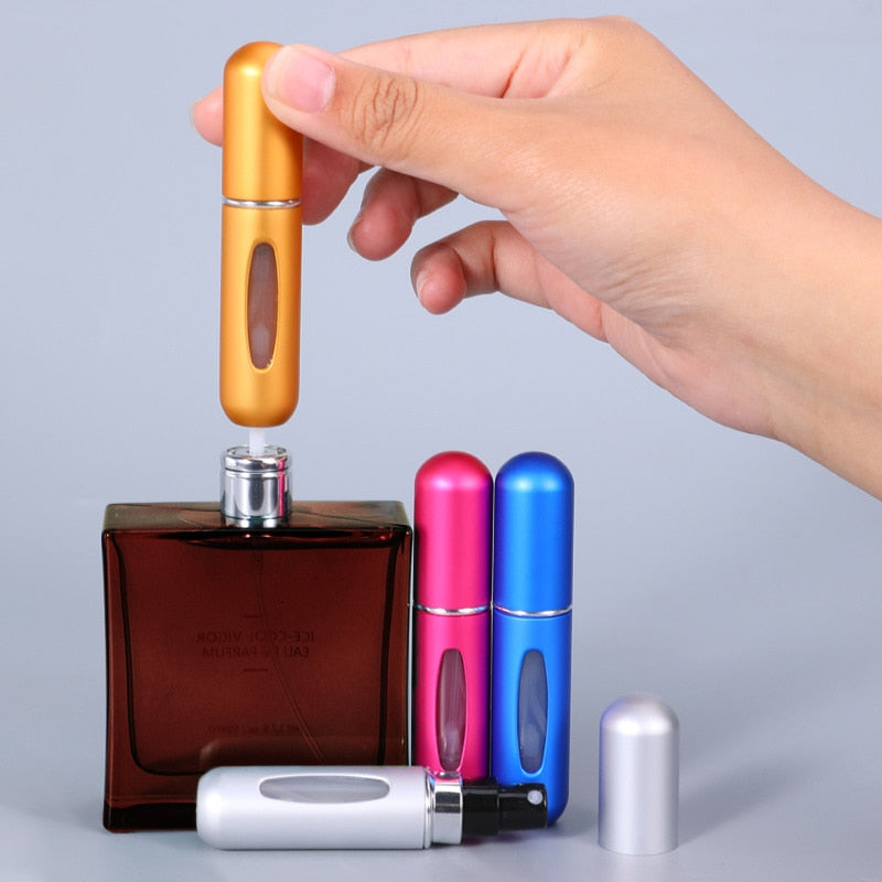 5ml Perfume Atomizer Portable Liquid Container For Cosmetics Mini Aluminum Spray Alcochol Empty Bottle  Refillable For Traveling - Executive-Skincare