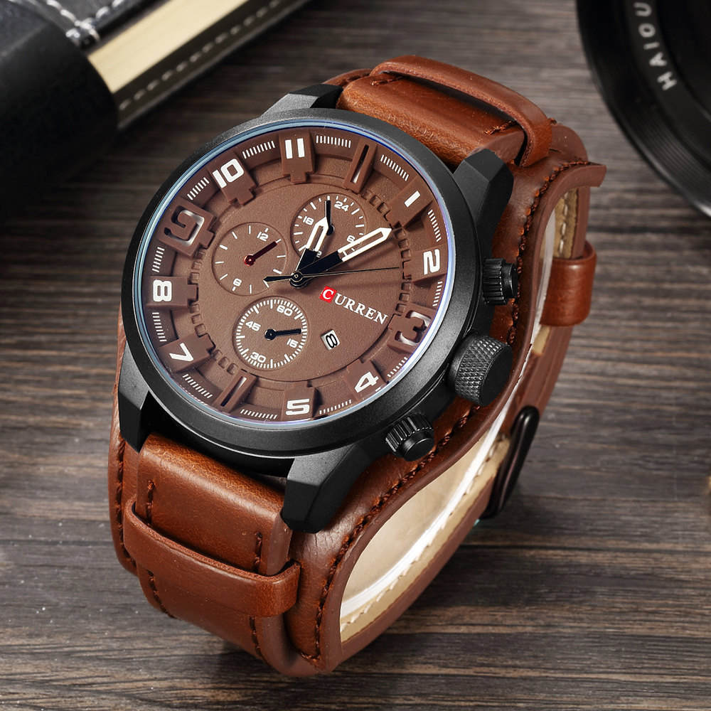 CURREN Top Brand Luxury Business Mens Quartz Watch Male Clock Wrist Watches Date Waterproof Wristwatch Hodinky Relogio Masculino - Executive-Skincare