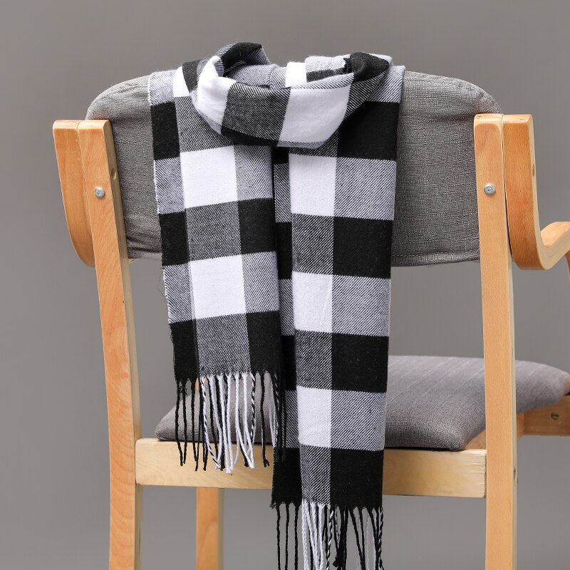 190*35cm Men girls neckwear Unisex children scarf Autumn winter long thick warm all-match Cashmere shawl pashmina muffler wrap - Executive-Skincare