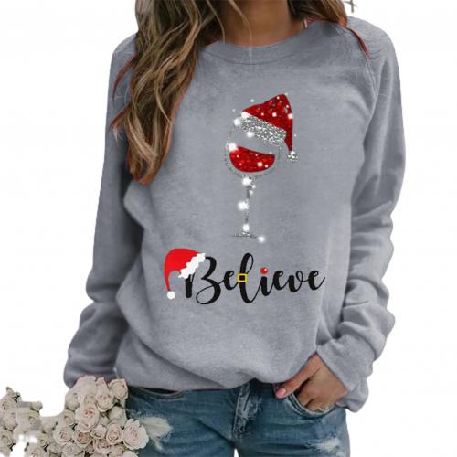 HOT SALES！！！New Arrival Fashion Women Christmas Print O-Neck Long Sleeve Pullover Top Loose Sweatshirt - Executive-Skincare