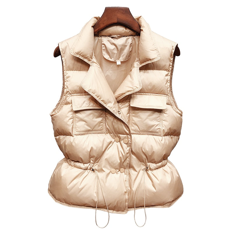 2021 New Ultra Light Down Vest Women Short Vest Windproof Lightweight Warm Waistcoat Female White Duck Down Down Coat Sleeveless - Executive-Skincare