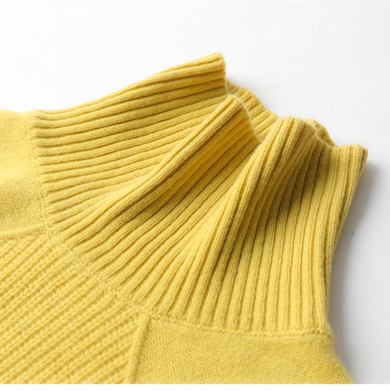 Cashmere sweater women turtleneck sweater turtleneck pullover 100% pure wool  sweater - Executive-Skincare