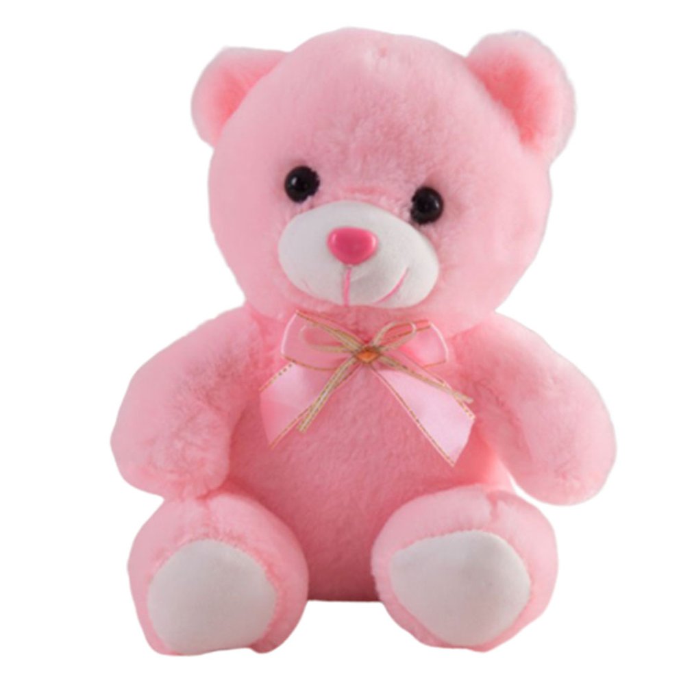 22cm Romantic Light Up LED Pink Glowing Bear Glitter Teddy Plush Doll Toy Creative Doll Christmas Gift Birthday Decoration - Executive-Skincare