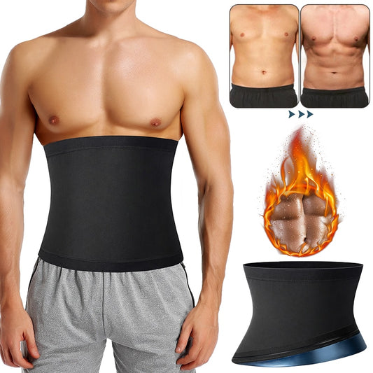 Men's Abdomen Reducer Sauna Body Shaper Fitness Sweat Trimmer Belt Waist Trainer Belly Slimming Shapewear Waist Trainer Corset We - Executive Quality Store