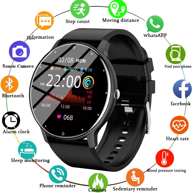 2021 New Smart Watch Men Women Full Touch Screen Sport Fitness Watch IP67 Waterproof Bluetooth For Android IOS Smartwatch Men - Executive-Skincare