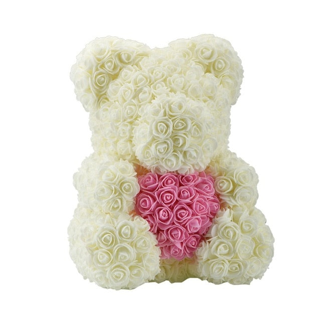 Rose Bear 40cm    Teddy Bear with Heart for Women Gift       Bear With  Flower - Executive-Skincare