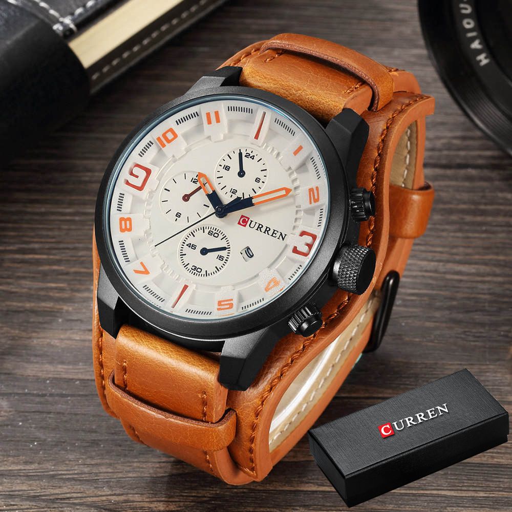 CURREN Top Brand Luxury Business Mens Quartz Watch Male Clock Wrist Watches Date Waterproof Wristwatch Hodinky Relogio Masculino - Executive-Skincare