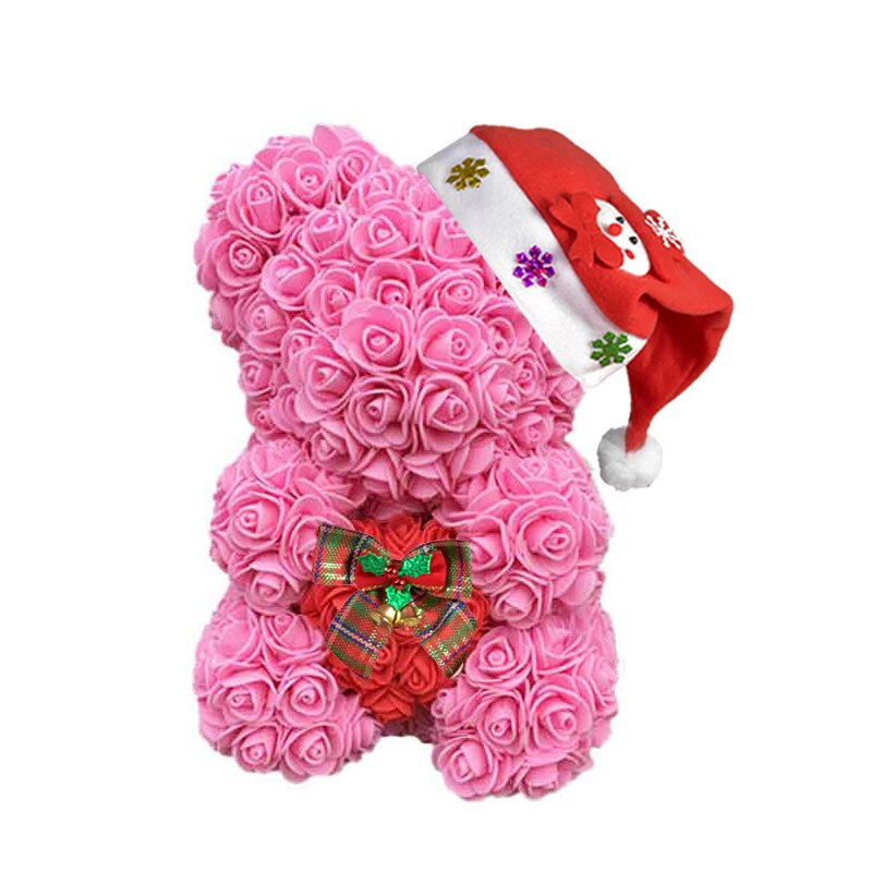 Christmas Gift for Kids&amp;women Artificial PE Rose Teddy Bear of Roses with Crown Valentine&#39;s Day Wedding Love Xmas Gifts for Girl - Executive-Skincare