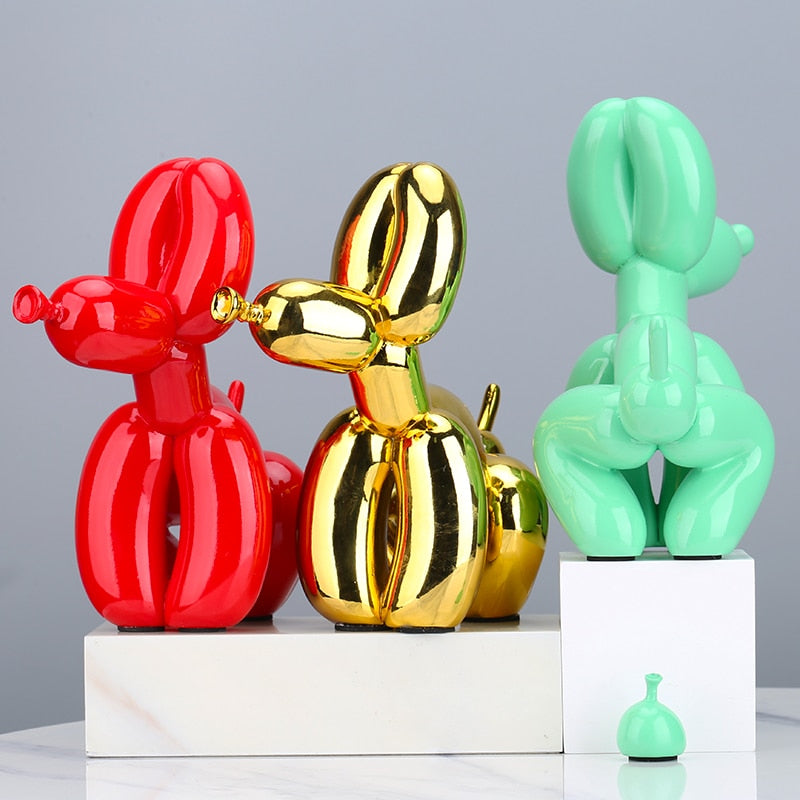 Creative Poop Balloon Dog Statue Home Decoration  Modern nordic Cute Animal Resin Art Sculpture Crafts Desktop Decors Ornaments - Executive-Skincare