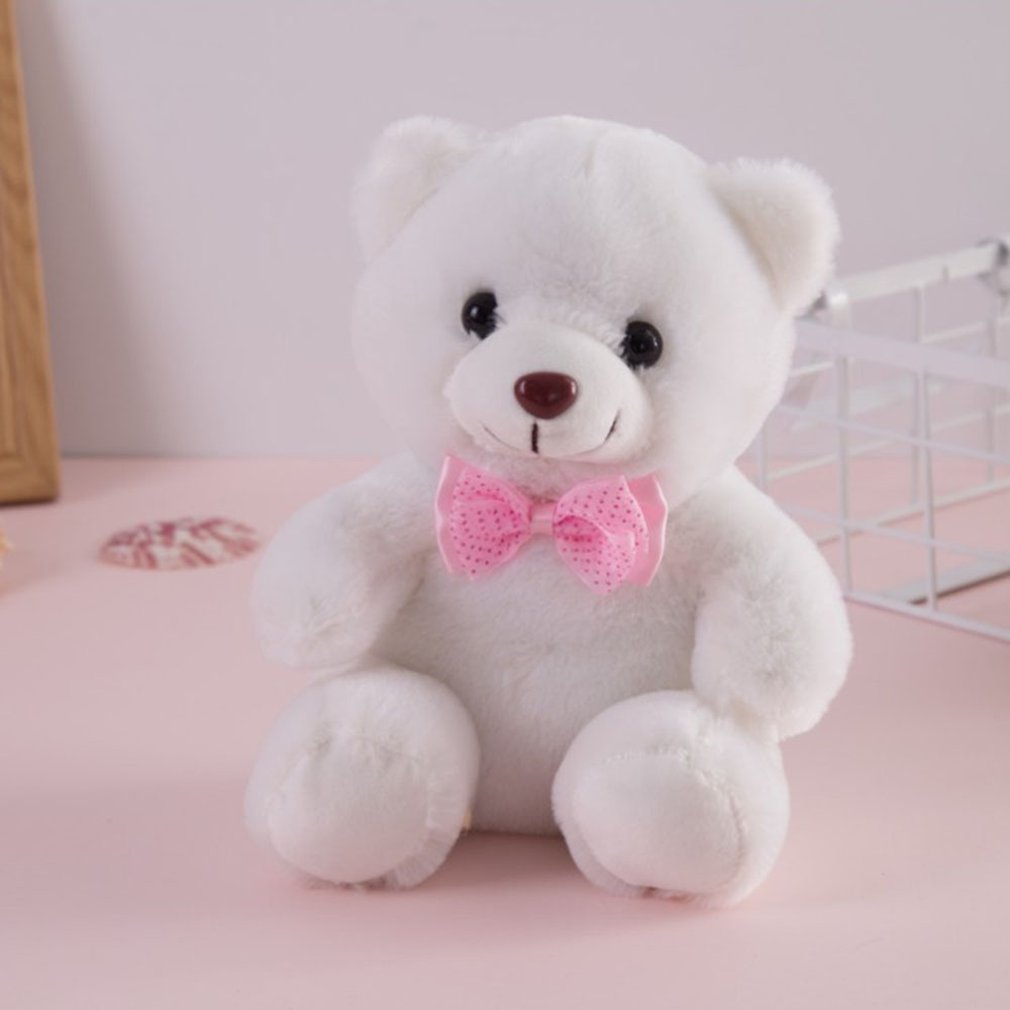 22cm Romantic Light Up LED Pink Glowing Bear Glitter Teddy Plush Doll Toy Creative Doll Christmas Gift Birthday Decoration - Executive-Skincare