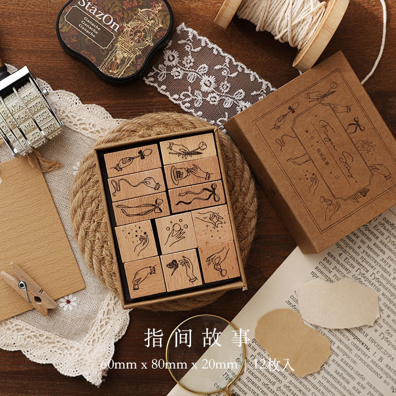 Jenny Chinese Character Number  Universe Flower Week Wooden Rubber Stamp Scrapbooking Deco DIY Craft Standard Wooden Stamps - Executive-Skincare