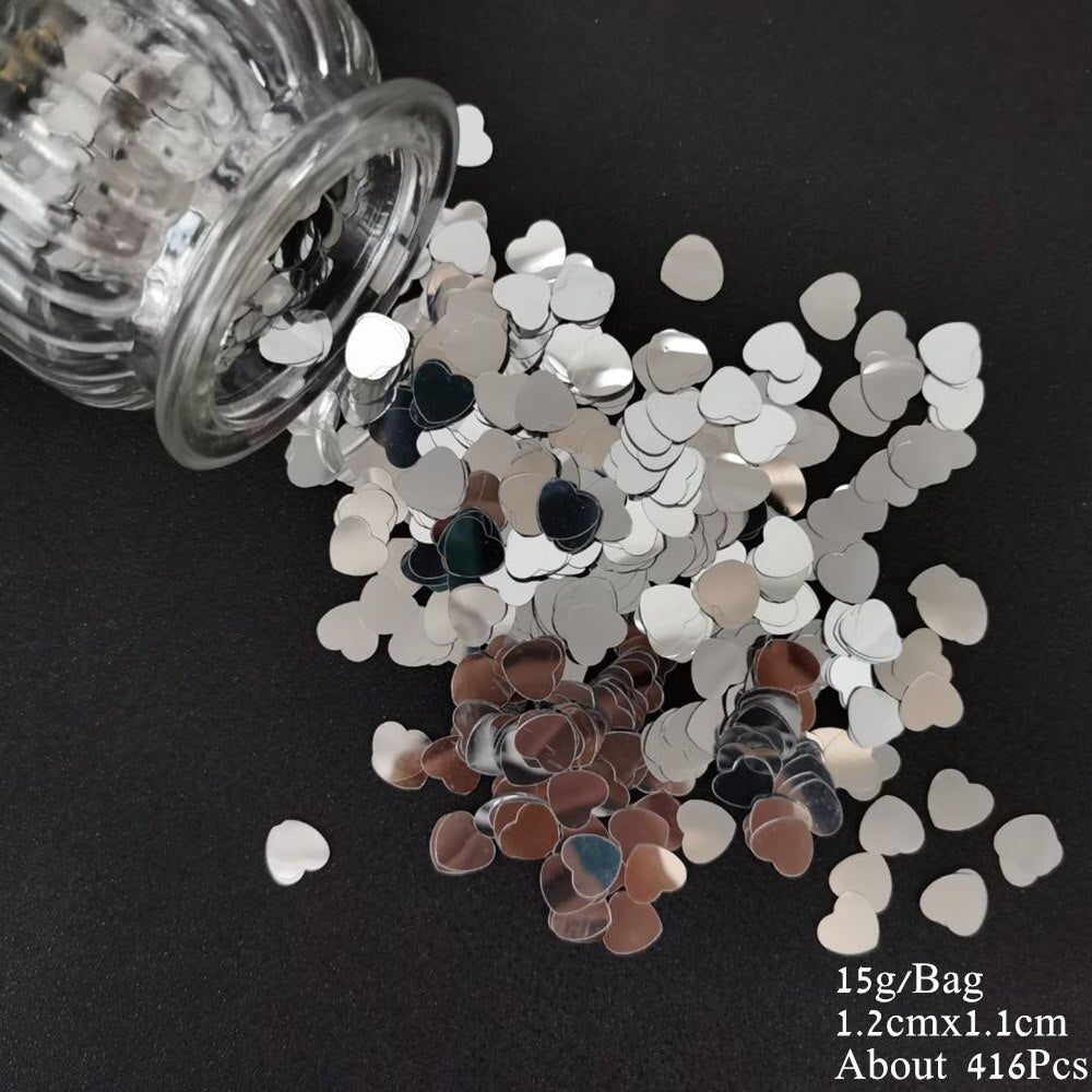 Acrylic Heart Confetti Scatter Crystal Beads Wedding Party Decor PVC Squins Engaement Anniversary Valentine Party Supplies - Executive-Skincare