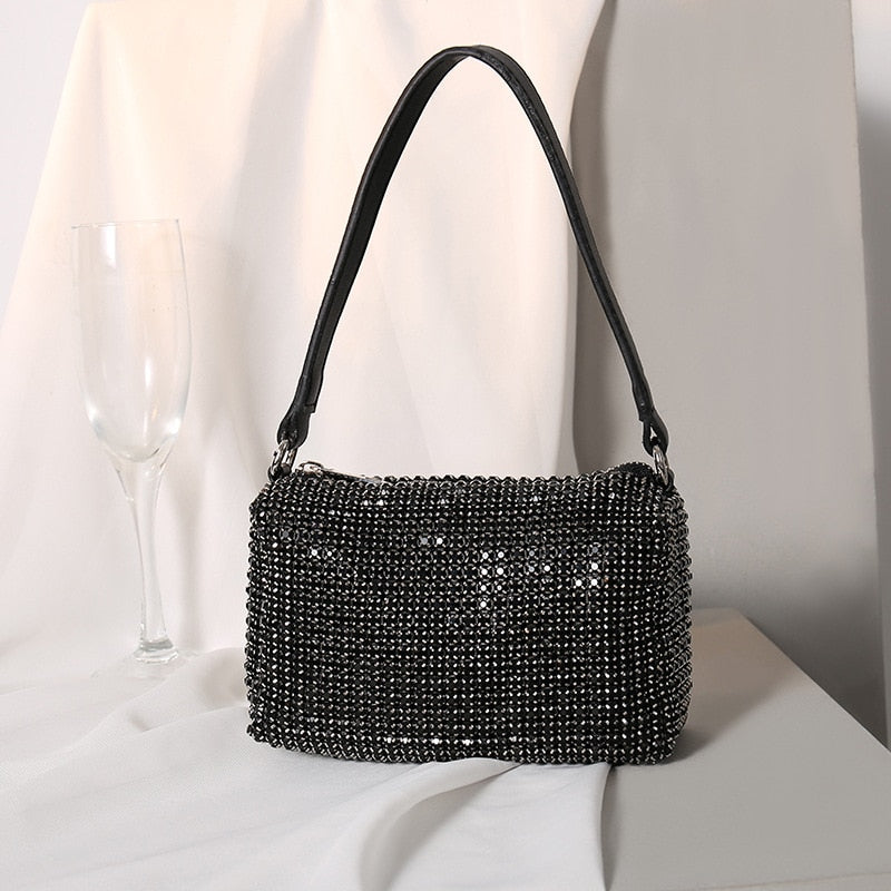 2022 AW New Rhinestone Handbag for Women Bag Diamonds Shoulder Bag Purse Ladies Female Crossbody Bag shining diamond bag - Executive-Skincare