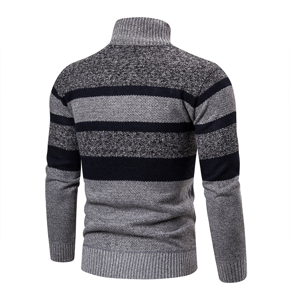 New Autumn Winter Cardigan Men Sweaters Jackets Coats Fashion Striped Knitted Cardigan Slim Fit Sweaters Coat Mens Clothing 2022 - Executive-Skincare