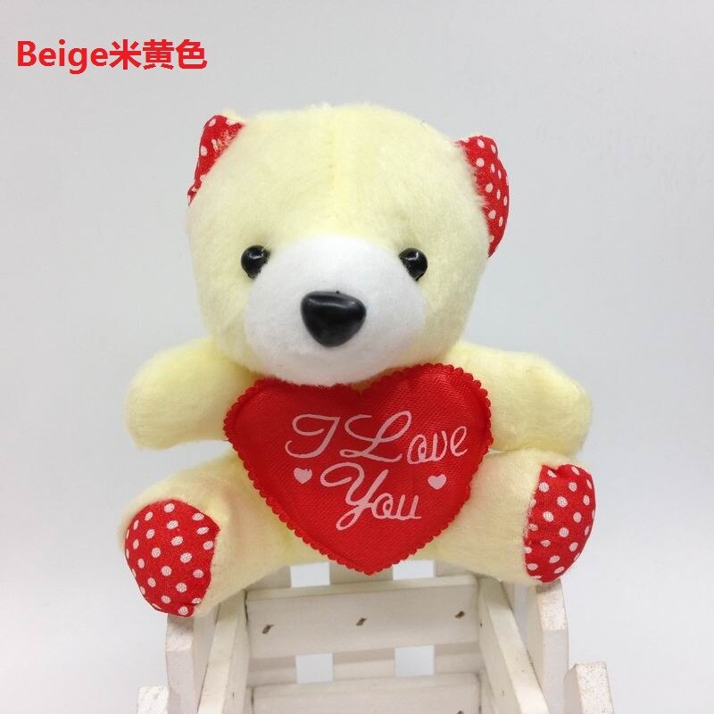 5Pcs Mini Love Soft 10cm Bear Plush Toys Mini Teddy Bear Dolls Small Gift For Party Wedding Present Pendant Cute Doll - Executive-Skincare