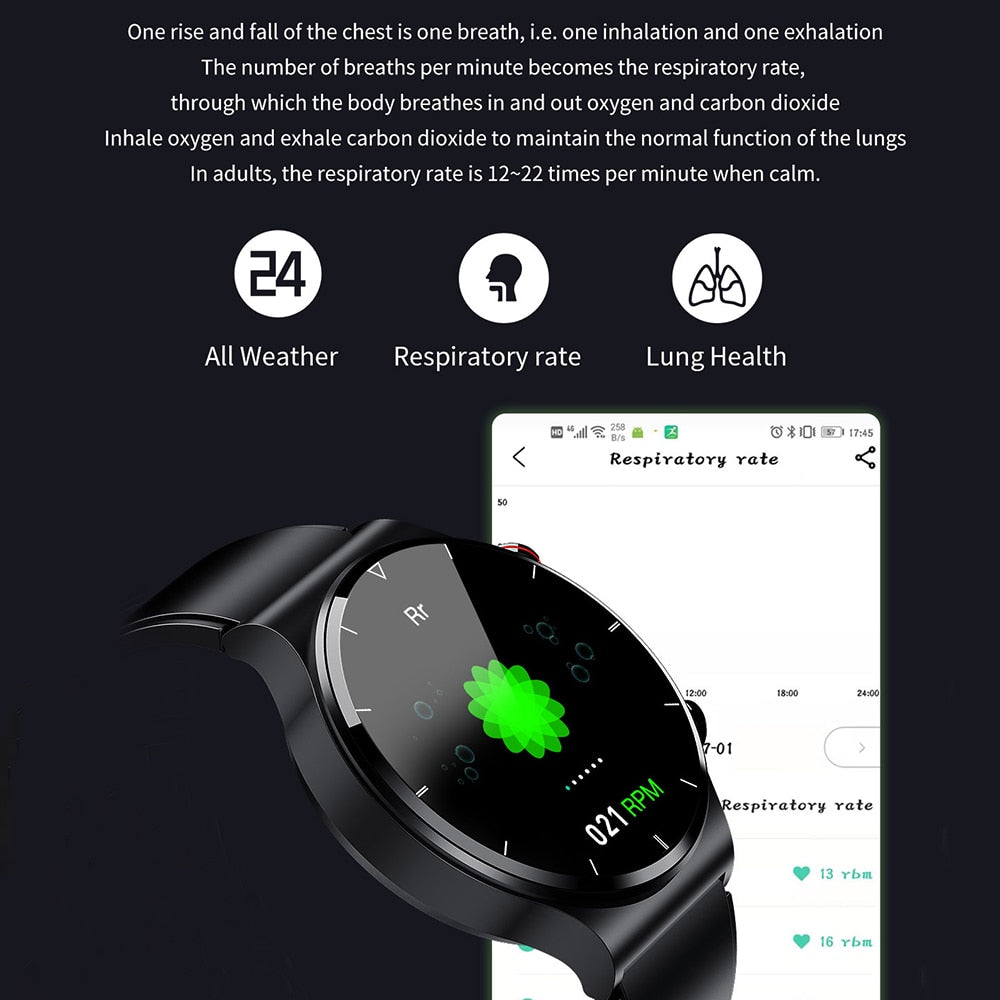 SACOSDING Smart Watch Men 360*360 HD Full Touch Screen Fitness Tracker Smart Watch Men ECG+PPG Heart Rate Monitor Blood Pressure - Executive-Skincare