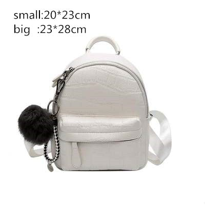 Mini Backpacks Women PU Leather Cute Small Backpack Female White Back Pack Black Backpacks For Teen Girls Fashion Bagpack Woman - Executive-Skincare