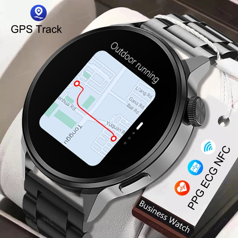 2022 New NFC Smart Watch Men Smart Bluetooth Call Sport GPS Track Smartwatch Women Heart Rate ECG PPG Smartwatch For Android ios - Executive-Skincare