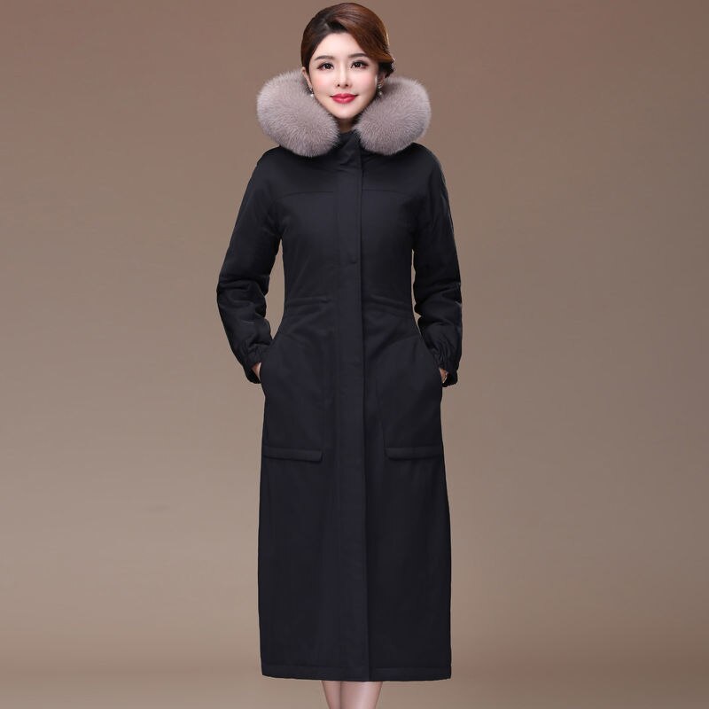 Women Winter Parkas 2022 New Female Premium Quality Overcoat Thicken Fashion Coat Imitate Fox Fur Collar Long Jacket A576 - Executive-Skincare