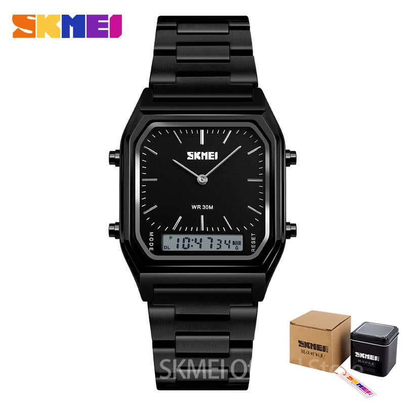 SKMEI Fashion Casual Watch Men Digital Dual Time Sports Chronograph 3bar Waterproof Quartz Wristwatches relogio masculino 1220 - Executive-Skincare