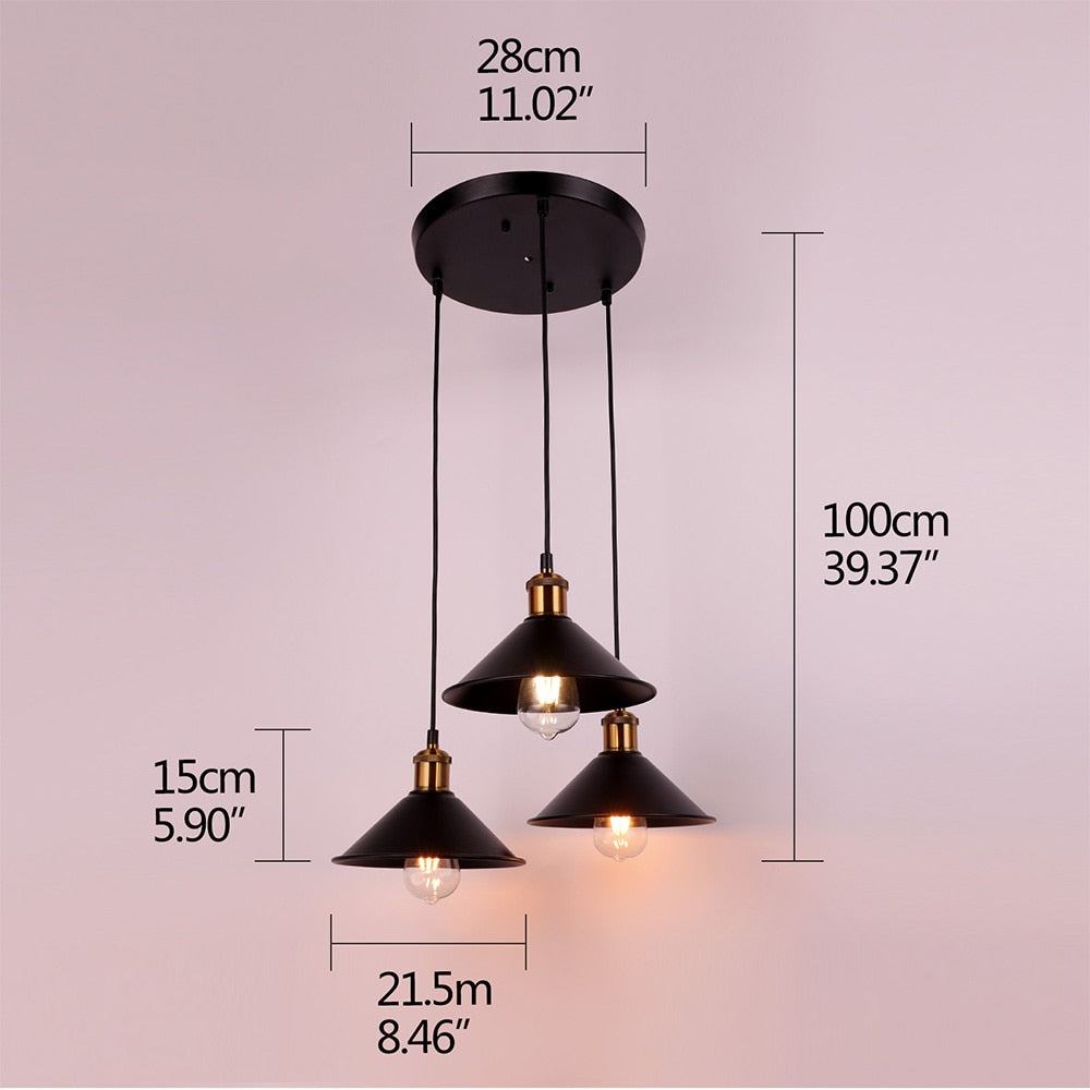 Industrial Retro Iron Interior Decoration LED E27 Pendant Light for Bedroom Kitchen Restaurant Bar Balcony Small Pendant Lamps - Executive-Skincare