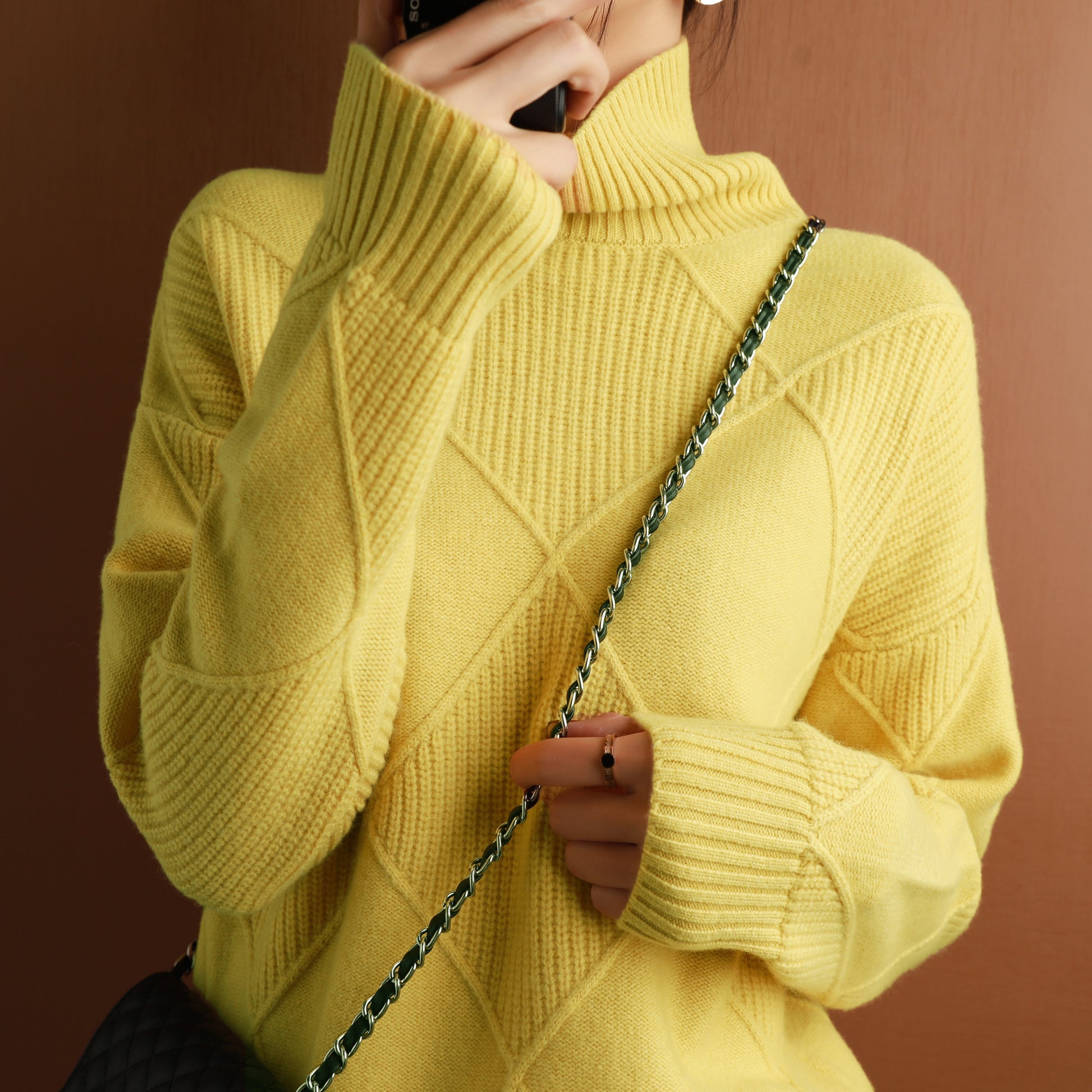 Cashmere sweater women turtleneck sweater turtleneck pullover 100% pure wool  sweater - Executive-Skincare