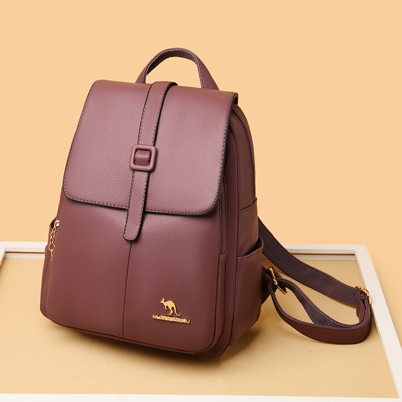 Summer 2021 Women Leather Backpacks Fashion Shoulder Bags Female Backpack Ladies Travel Backpack Mochilas School Bags For Girls - Executive-Skincare