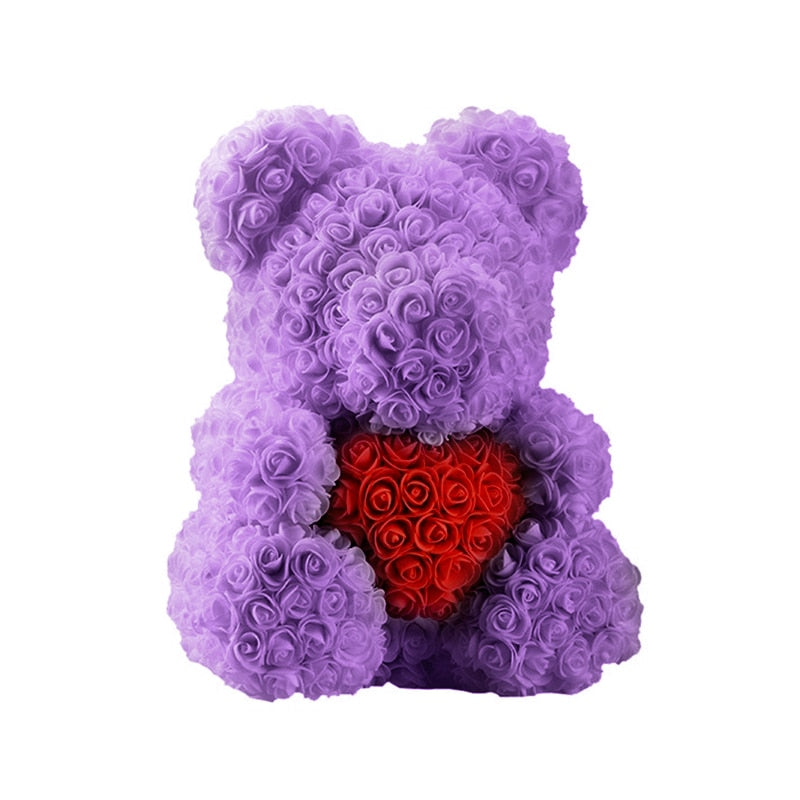 25/40cm Rose Bear Heart Artificial Flower Rose Teddy Bear For Women Valentine Wedding Birthday Christmas Gift DropShipping - Executive-Skincare