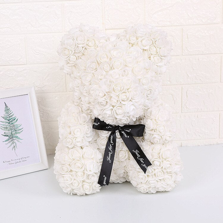 Dropshipping 25cm Artificial PE Flower Teddy Rose Bear Valentine&#39;s Day For Girlfriend  Wife Mother&#39;s Day gift Christmas decor - Executive-Skincare