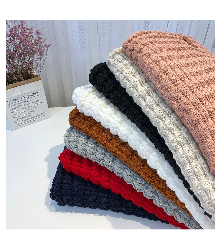 New winter Knitted scarf fashion women long scarves female vintage large shawl soft warm pashmina  thickened wool scarf - Executive-Skincare