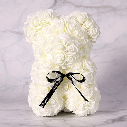 25 cm Teddy Rose Bear   Artificial PE Flower Bear Rose Valentine&#39;s Day For Girlfriend Women Wife Mother&#39;s Day Gifts - Executive-Skincare